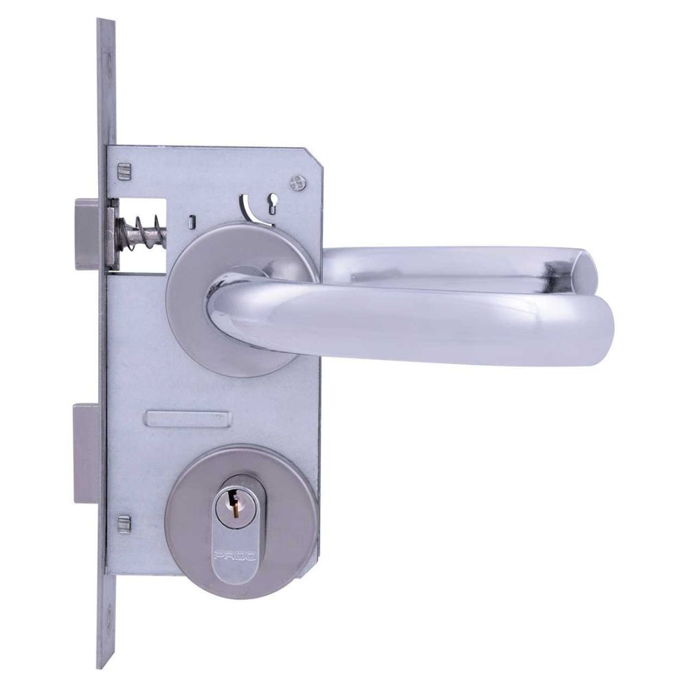 Fechadura Externa com Roseta Redonda Concept Cromada Pado